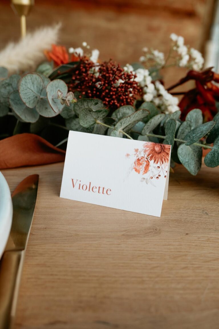faire-part jardin d'automne fleur terracotta mariage