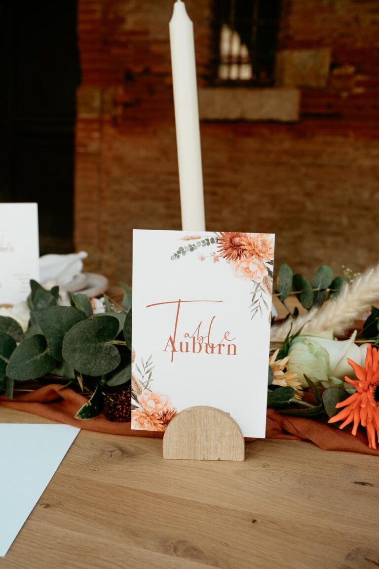 faire-part jardin d'automne fleur terracotta mariage