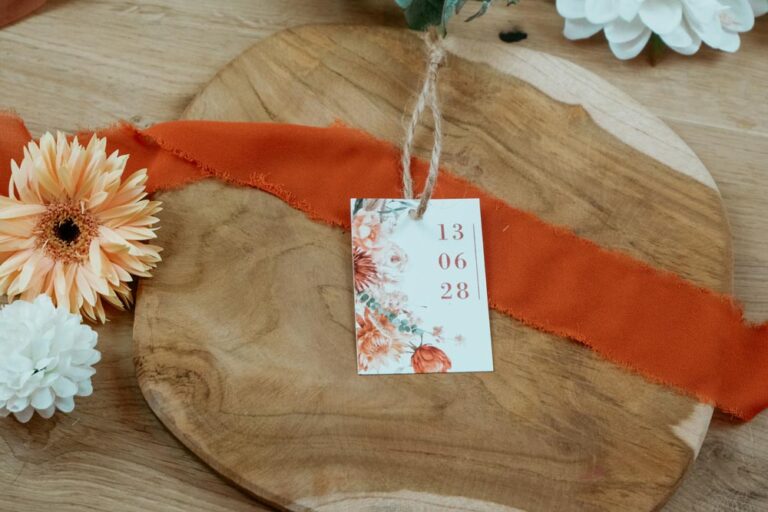 faire-part jardin d'automne fleur terracotta mariage
