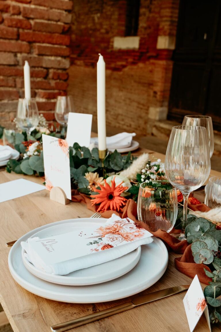 faire-part jardin d'automne fleur terracotta mariage