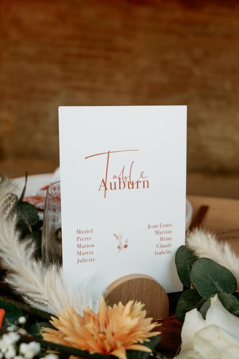faire-part jardin d'automne fleur terracotta mariage