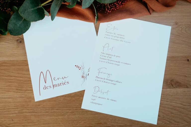 faire-part jardin d'automne fleur terracotta mariage