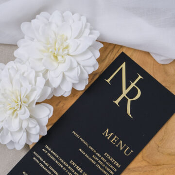 Menu avec dorure et 3D