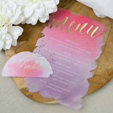 Menu plexiglass 3D