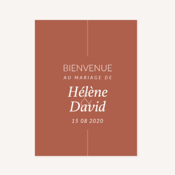 panneau bienvenue accueil terracotta mariage
