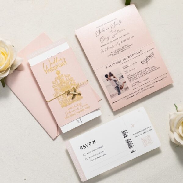 Invitation mariage billet passeport – Image 2