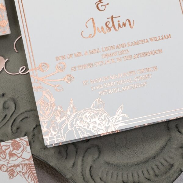 Invitation mariage calque et dorure – Image 3