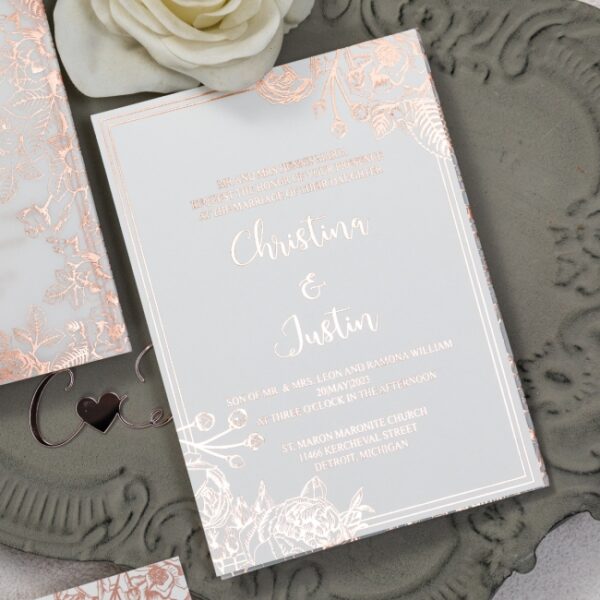 Invitation mariage calque et dorure – Image 2