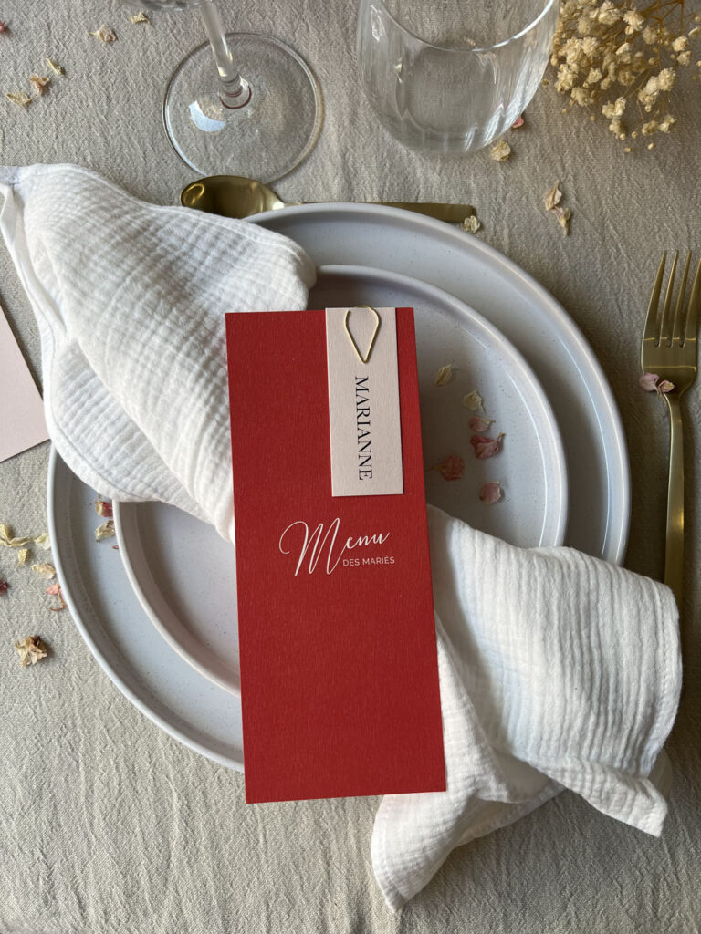 faire-part mariage rose rouge amour