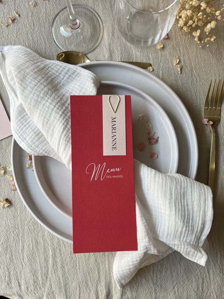 faire-part mariage rose rouge amour