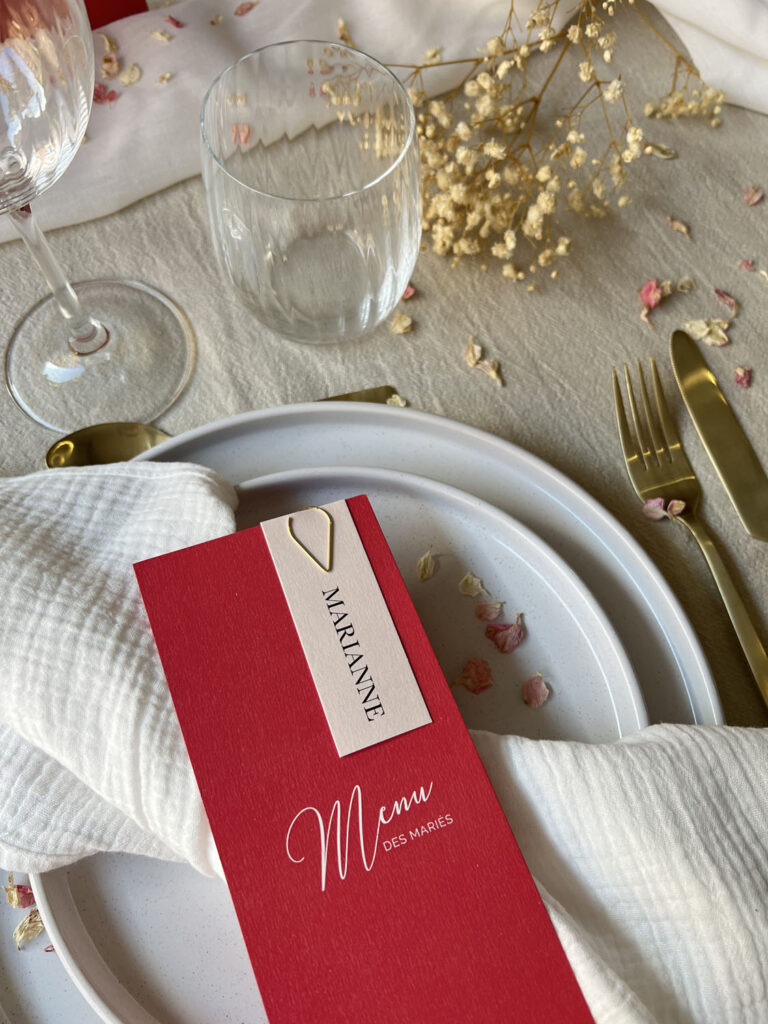 faire-part mariage rose rouge amour