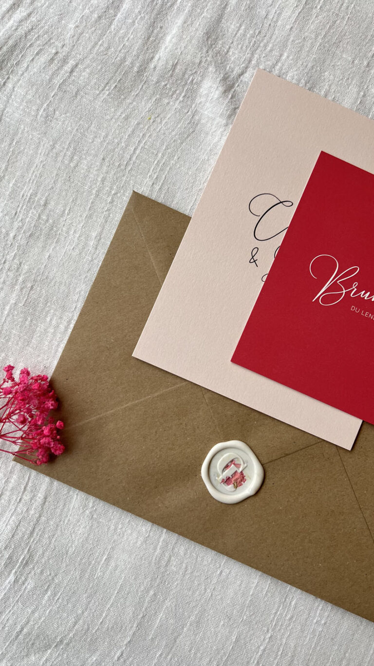 faire-part mariage rose rouge amour