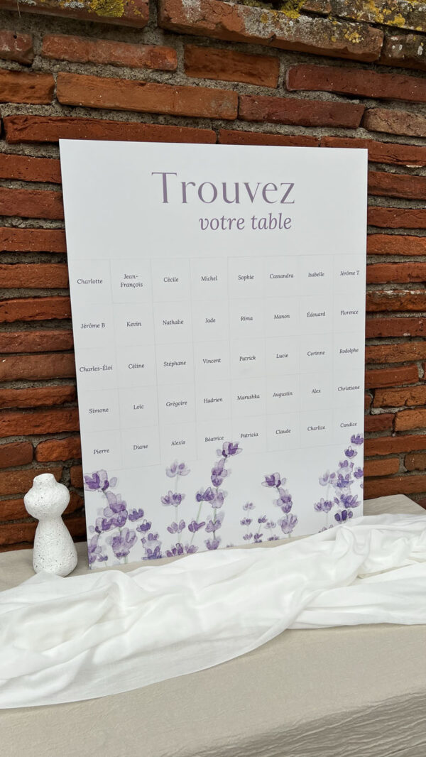 panneau mariage animation découverte photo cachée magnet magnétique lavande