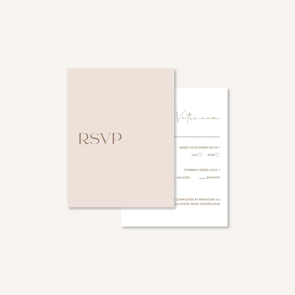 Papeterie faire-part mariage raffiné chic beige blanc