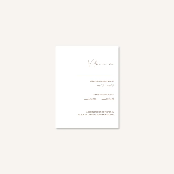 Papeterie faire-part mariage raffiné chic beige blanc