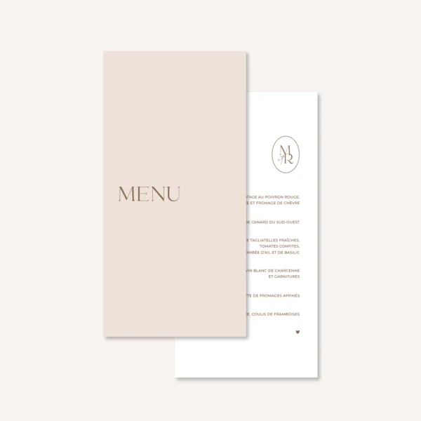 Papeterie faire-part mariage raffiné chic beige blanc