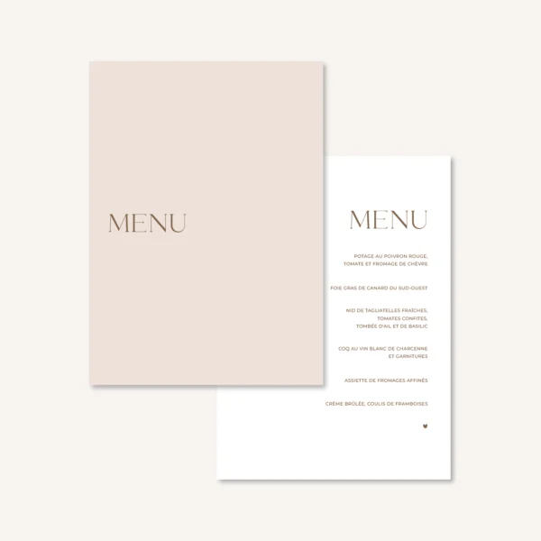 Papeterie faire-part mariage raffiné chic beige blanc