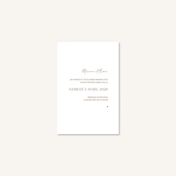 Papeterie faire-part mariage raffiné chic beige blanc