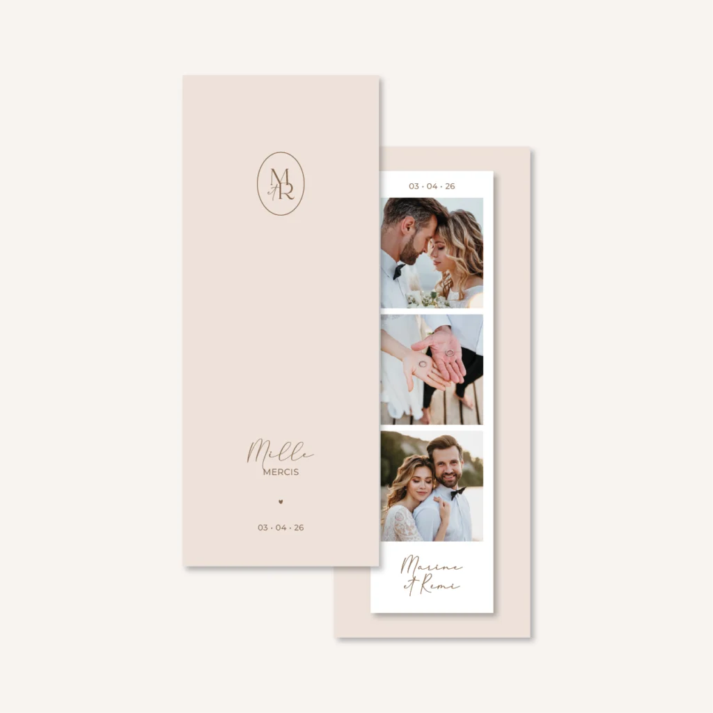 Papeterie faire-part mariage raffiné chic beige blanc