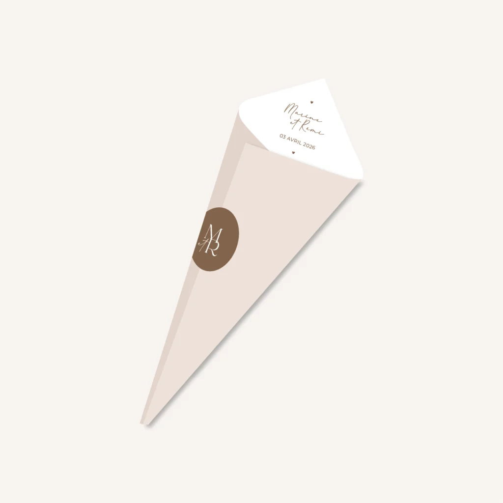 Papeterie faire-part mariage raffiné chic beige blanc