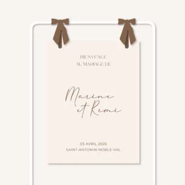 Papeterie faire-part mariage raffiné chic beige blanc