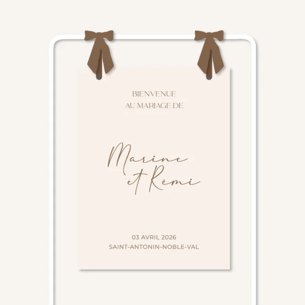 Papeterie faire-part mariage raffiné chic beige blanc