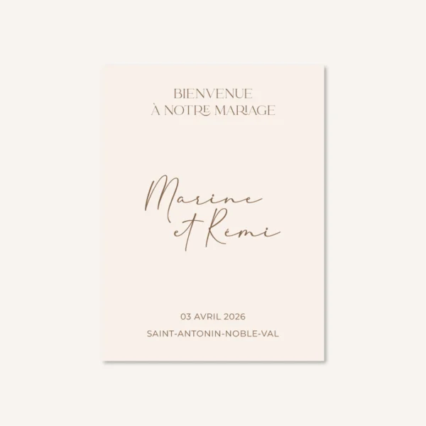Papeterie faire-part mariage raffiné chic beige blanc