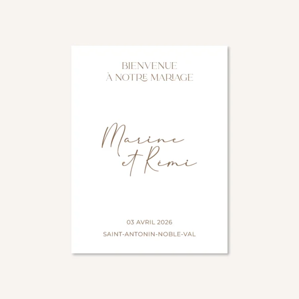 Papeterie faire-part mariage raffiné chic beige blanc