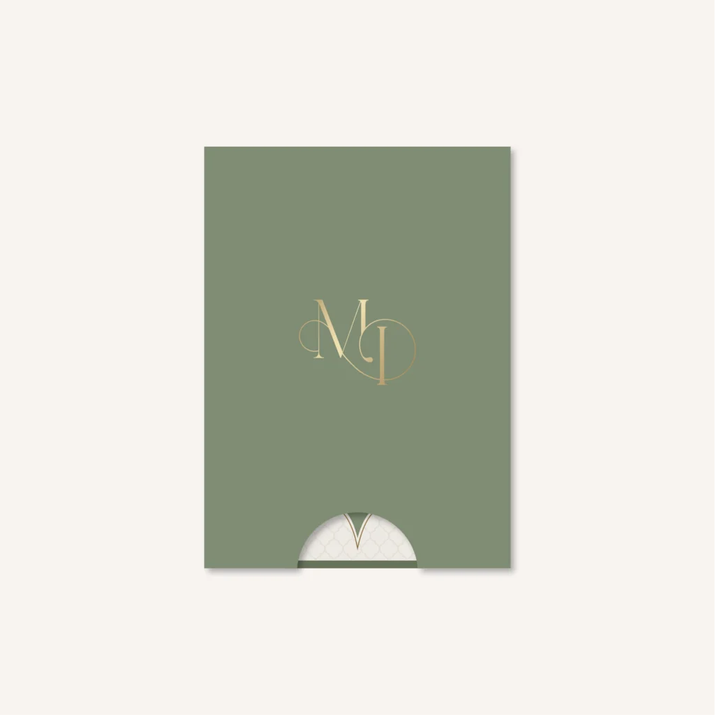 Papeterie mariage oriental Marrakech vert, beige et orange - collection Oriental