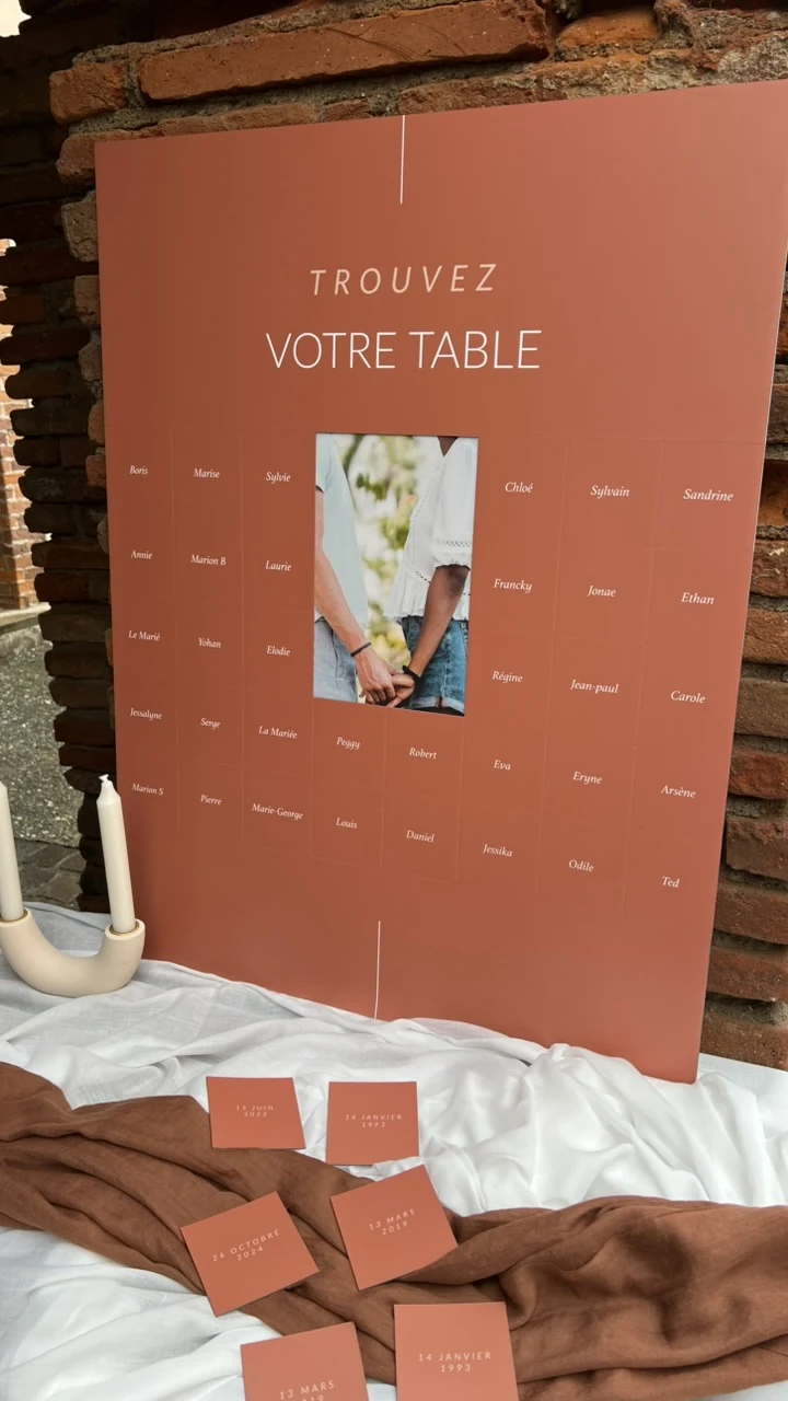 Plan de table magnétique terracotta