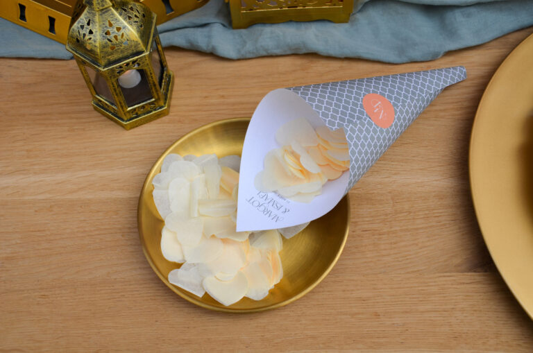 Cornet à confettis mariage oriental personnalisé - collection Oriental