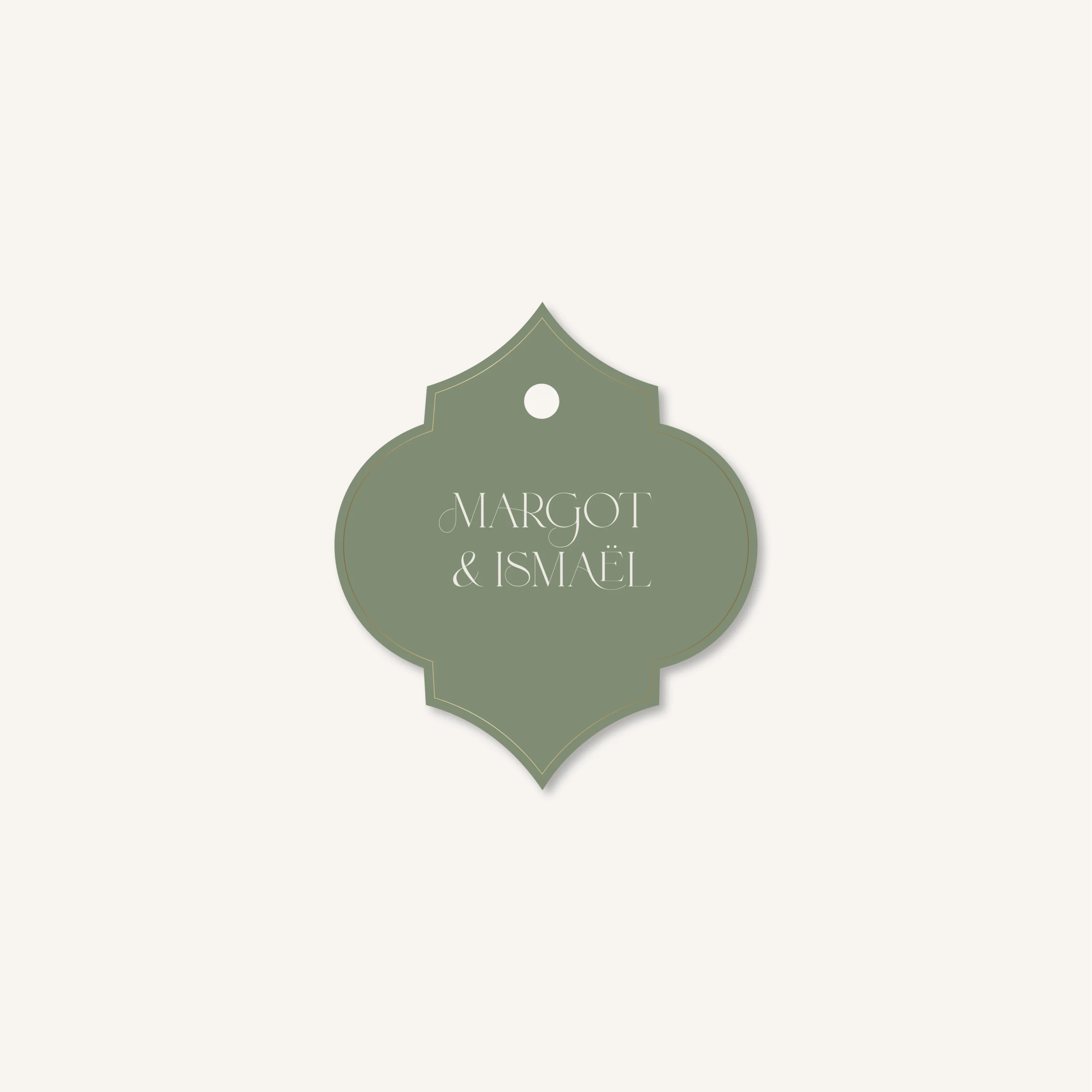 Étiquette papier cadeau invité oriental marrakech maroc mariage oriental