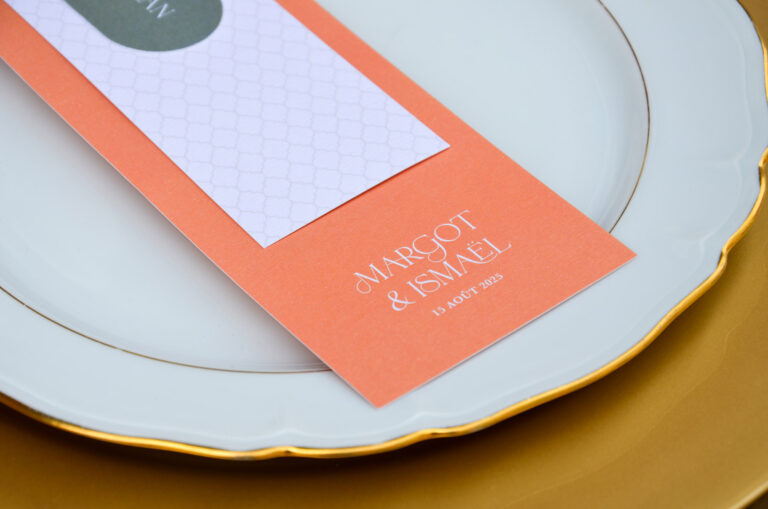 Menu individuel mariage oriental personnalisé - collection Oriental