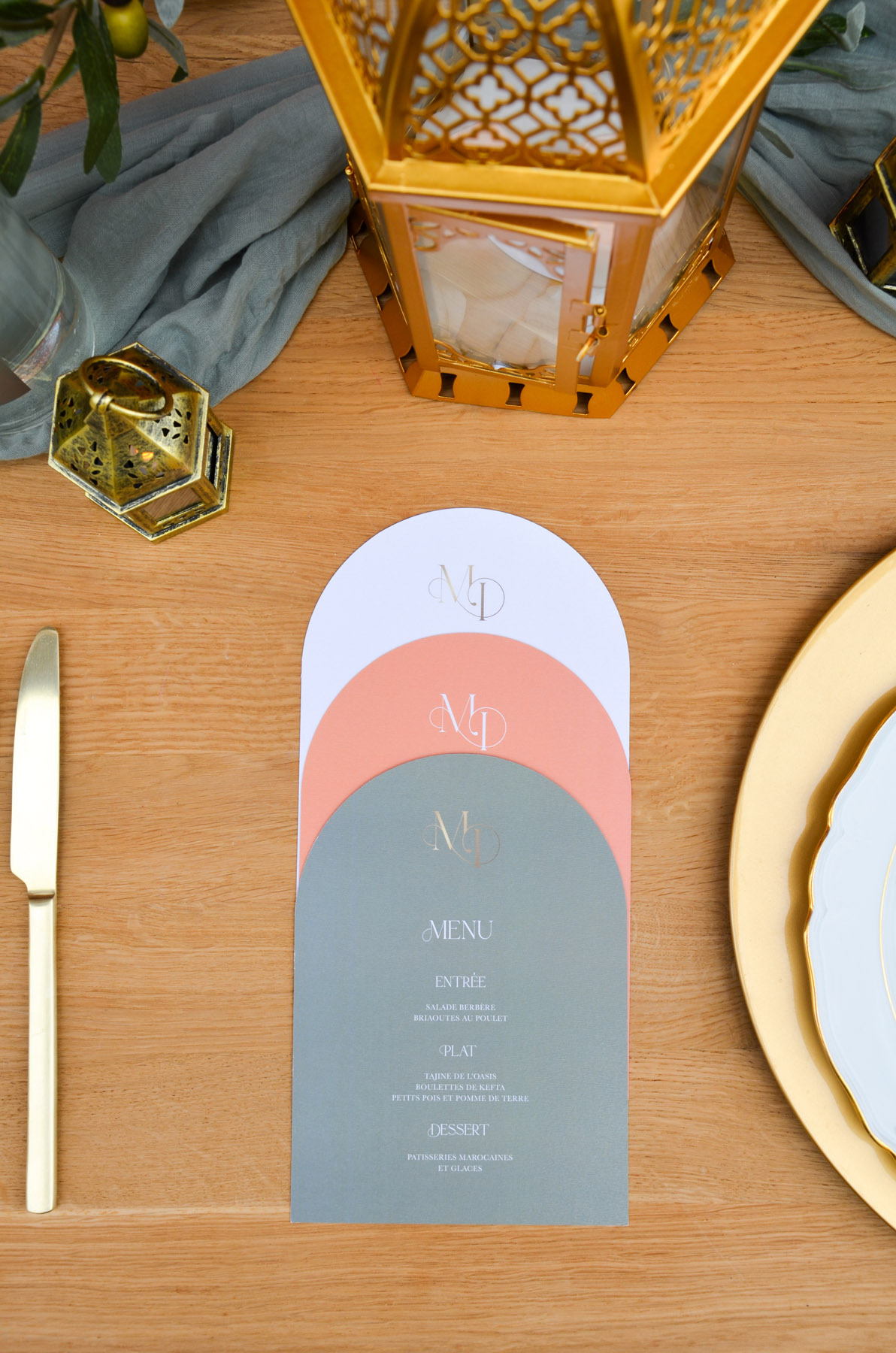 Menu mariage oriental personnalisé - collection Oriental