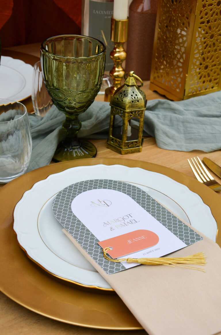 Menu mariage oriental personnalisé - collection Oriental