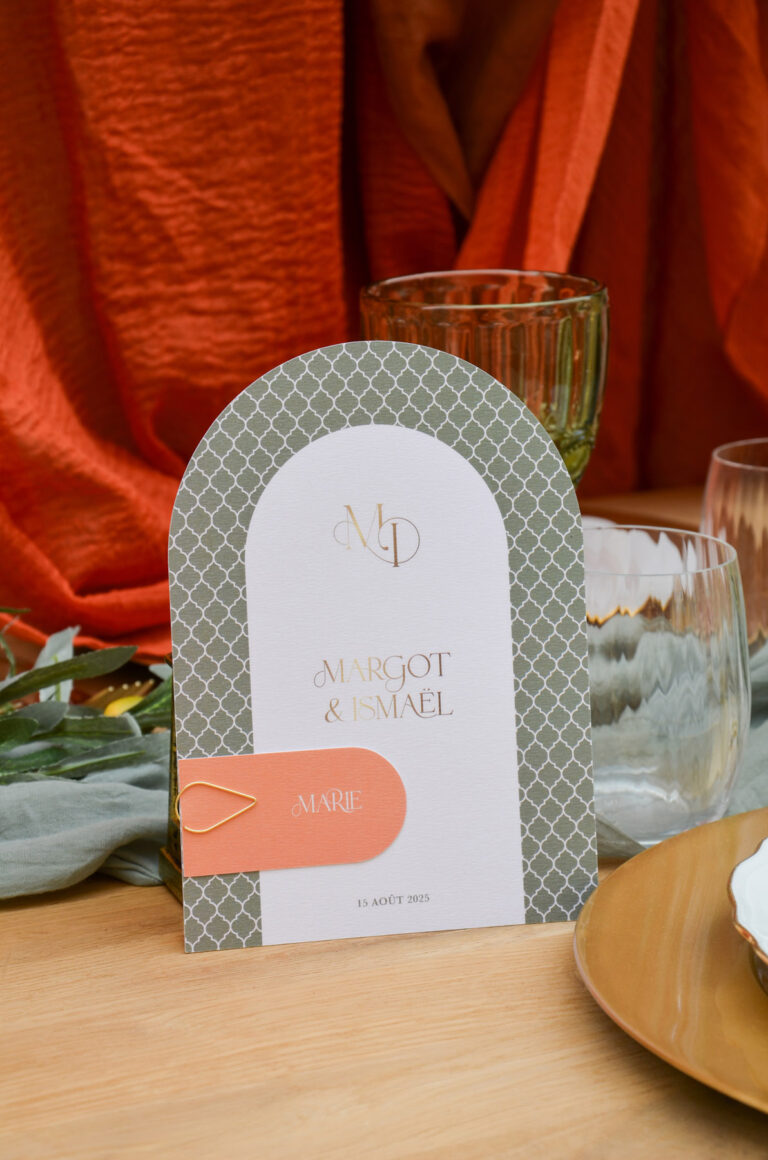 Menu mariage oriental personnalisé - collection Oriental