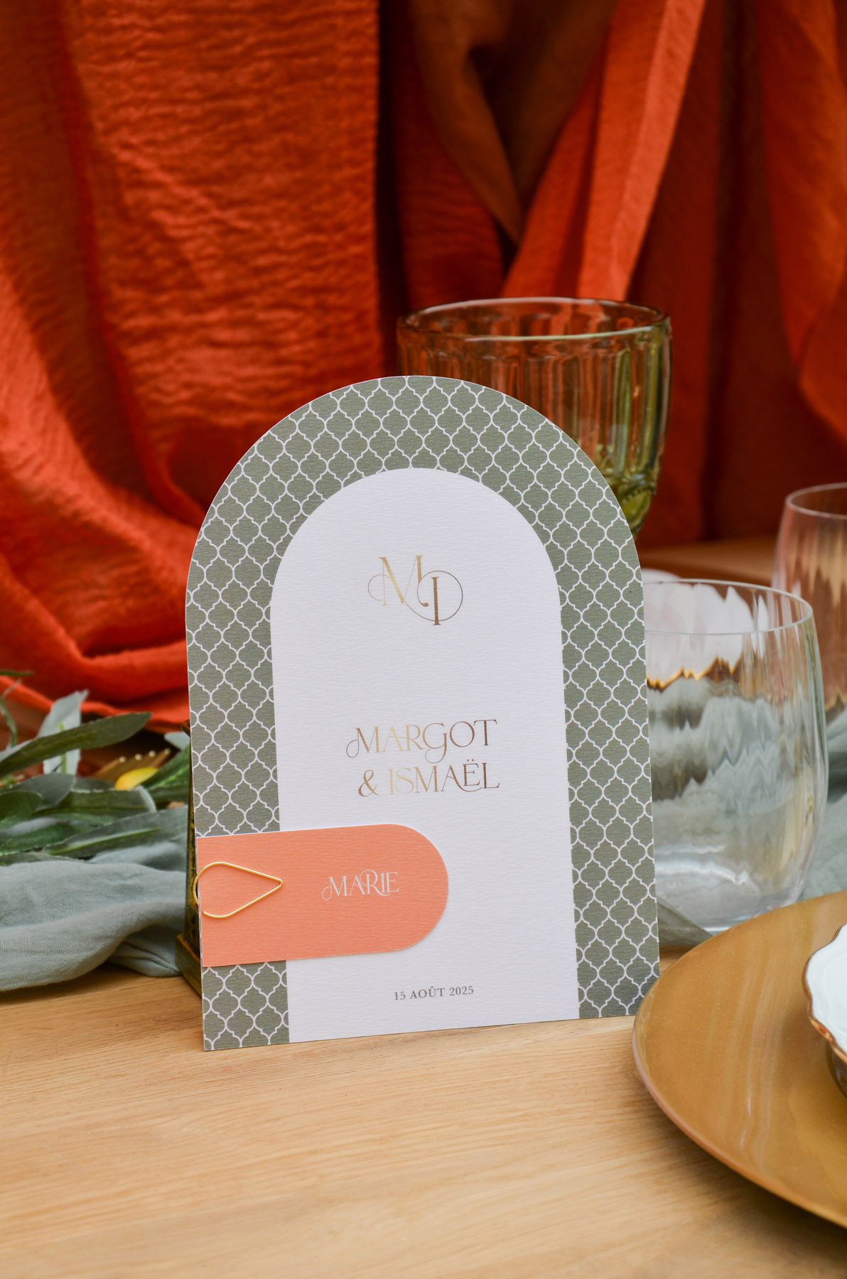 Menu mariage oriental personnalisé - collection Oriental