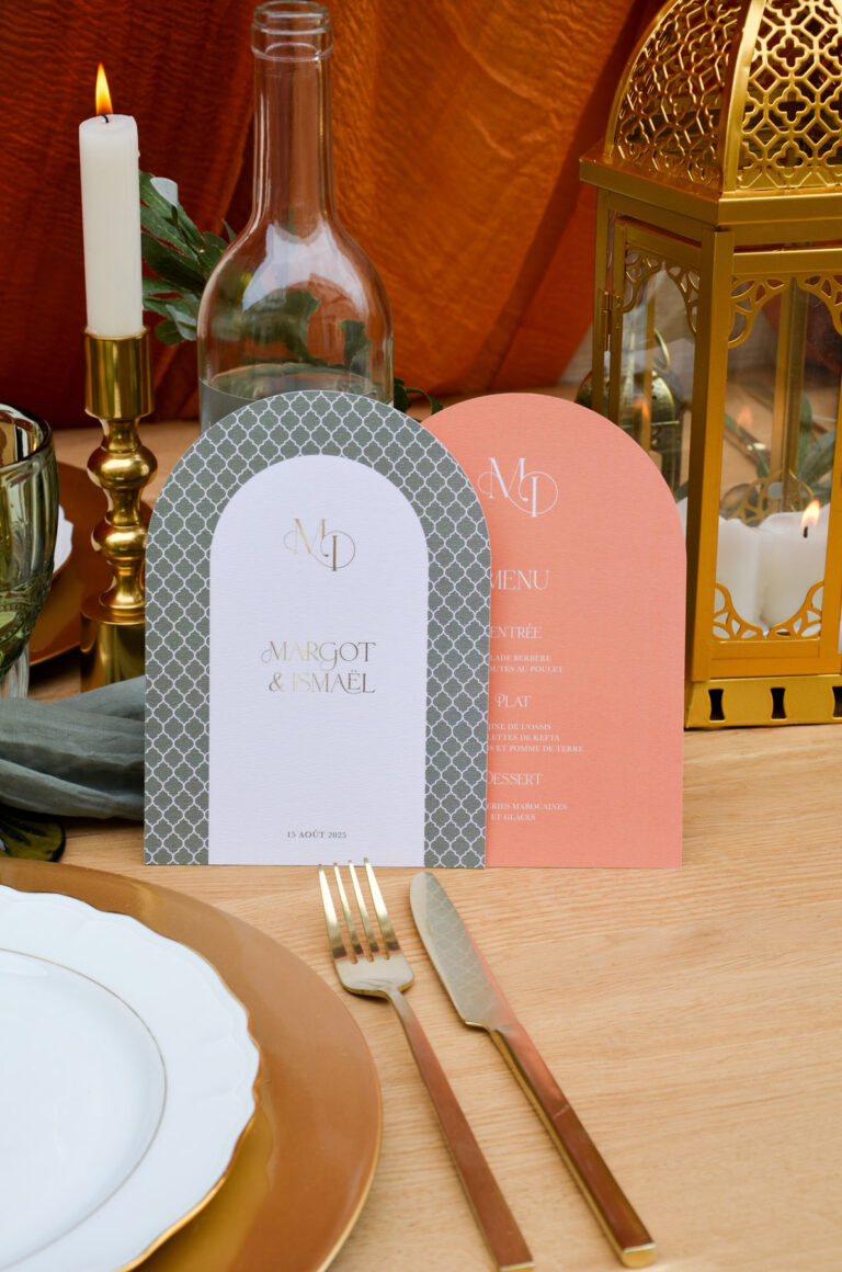 Menu mariage oriental personnalisé - collection Oriental