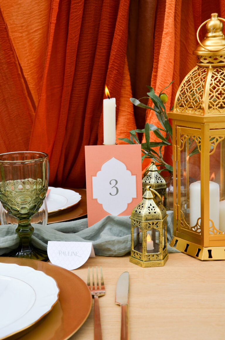Nom de table mariage oriental personnalisé - collection Oriental
